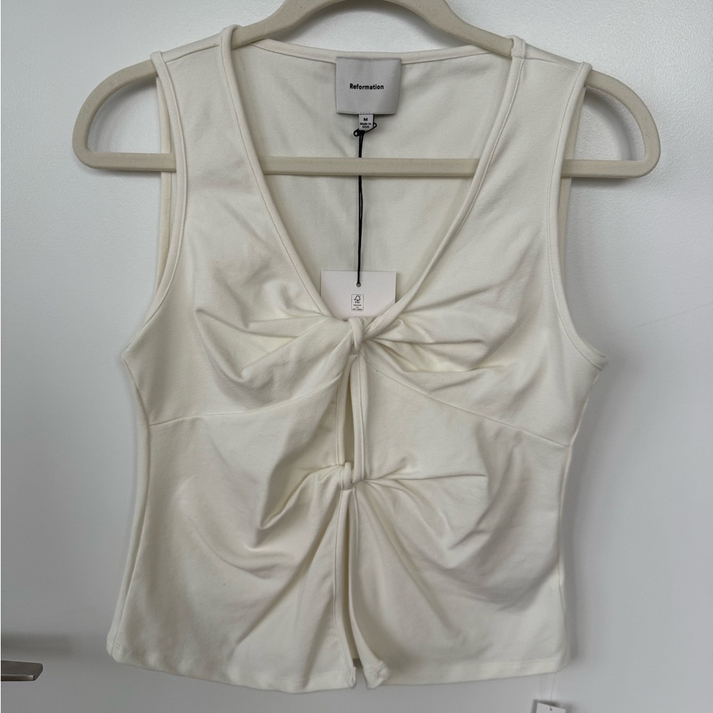 Reformation Tefi Knit Top - Size M - Fior di Latte